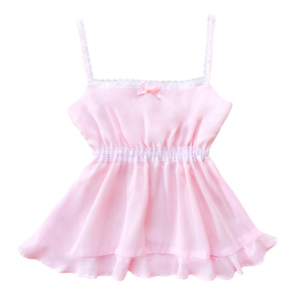 [Preorder] Macaron Sweetheart Babydoll Top in Strawberry