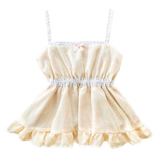 [Preorder] Macaron Sweetheart Babydoll Top in Buttercream
