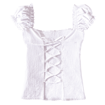 [Preorder] Strawberry Seraphina Top in White